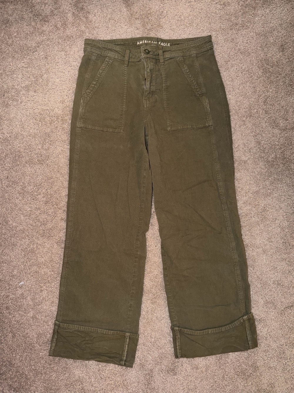 American Eagle Outfitters Olive Green Corduroy Utility Pants